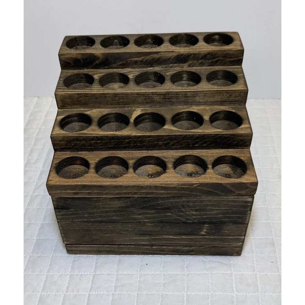 Wooden Essential Oil Display Rack Holder Set Of 3, 60 Bottle Organizer Shelf
